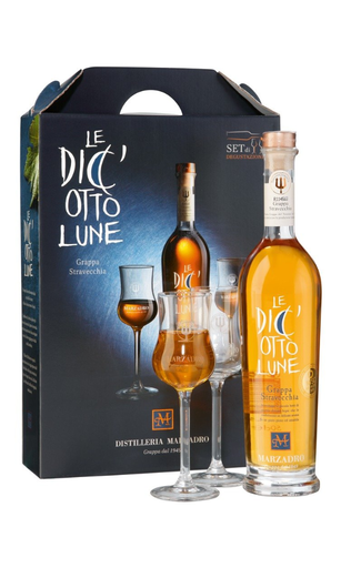 Marzadro Grappa Le Diciotto Lune + 2 glazen
